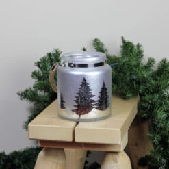 Northlight 6" Gray And Silver Tree Silhouette Christmas Pillar Candle Holder -Ornaments Store northlight sd37702 3 34769.1600218898