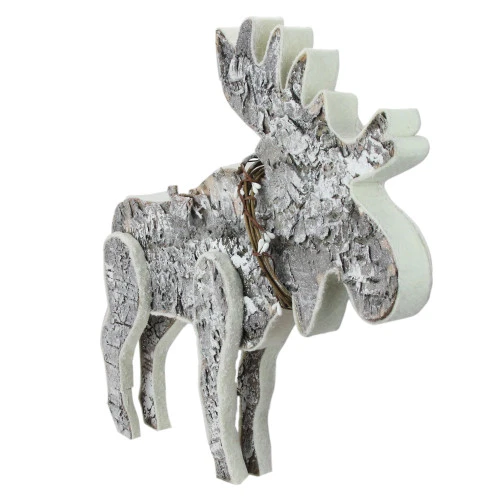 Northlight 16" Gray Natural Wood Standing Christmas Moose Table Top Figure 4 Northlight 16" Gray Natural Wood Standing Christmas Moose Table Top Figure - Image 2