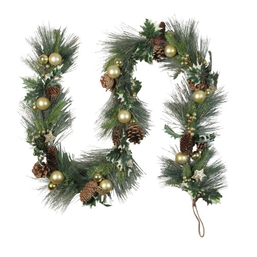 Northlight 6ft Long Needle Pine With Winter Foliage And Stars Christmas Garland - Unlit 3 Northlight 6ft Long Needle Pine With Winter Foliage And Stars Christmas Garland - Unlit