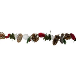 Northlight 5' X 4" Frosted Pine Cone, Twig, Berry And Wooden Rose Artificial Christmas Garland - Unlit - 31748436 -Ornaments Store northlight sh36202 2 78622.1588355093