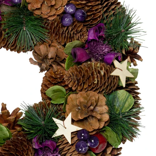 Northlight Pine Cones With Stars And Berries Artificial Christmas Wreath, 13-Inch, Unlit 5 Northlight Pine Cones With Stars And Berries Artificial Christmas Wreath, 13-Inch, Unlit - Image 3