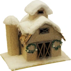Northlight 12" Brown And White Snow Covered Barn With Wreaths Christmas Tabletop Decor -Ornaments Store northlight sh38680 2 85029.1599786794