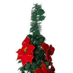 Northlight 6' Pre-Lit Slim Pre-Decorated Poinsettia Pop-Up Artificial Christmas Tree -Ornaments Store northlight sm27458 2 49868.1665610751