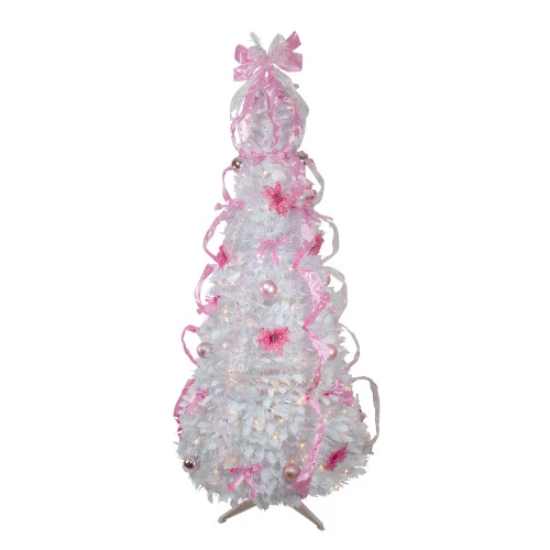 Northlight 6' Pre-Lit White And Pink Pre-Decorated Pop-Up Artificial Christmas Tree 3 Northlight 6' Pre-Lit White And Pink Pre-Decorated Pop-Up Artificial Christmas Tree