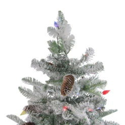 Northlight 7.5' Pre-Lit Meidum Profile Flocked Dunton Spruce Artificial Christmas Tree - Multi-Color Lights -Ornaments Store northlight sp15001 3 94436.1588371229