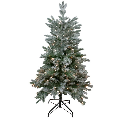 Northlight 4.5' Pre-Lit Flocked Whistler Noble Fir Artificial Christmas Tree, Clear Lights 3 Northlight 4.5' Pre-Lit Flocked Whistler Noble Fir Artificial Christmas Tree, Clear Lights
