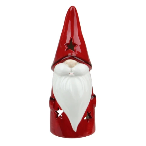 Northlight 8.25 Red Ceramic Christmas Star Gnome Tealight Candle Holder 3 Northlight 8.25 Red Ceramic Christmas Star Gnome Tealight Candle Holder
