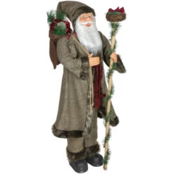 Northlight 48" Olive Green Santa Claus With Gift Bag Standing Christmas Figure -Ornaments Store northlight tj15759 4 46638.1680803015