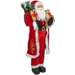 Northlight 48" Santa Claus With Teddy Bear And Gift Sack Standing Christmas Figure -Ornaments Store northlight tj15760 2 10649.1680803016