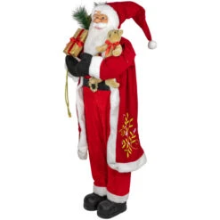 Northlight 48" Santa Claus With Teddy Bear And Gift Sack Standing Christmas Figure -Ornaments Store northlight tj15760 3 04329.1680803013