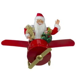 Northlight 32" Waving Santa Delivering Presents On A Plane Christmas Decoration -Ornaments Store northlight tj27582 3 50866.1665610433