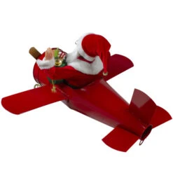 Northlight 32" Waving Santa Delivering Presents On A Plane Christmas Decoration -Ornaments Store northlight tj27582 4 30080.1665610433