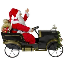 Northlight 33" Santa Delivering Presents In A Black And Gold Vintage Car Christmas Decoration -Ornaments Store northlight tj27583 2 80760.1665580043
