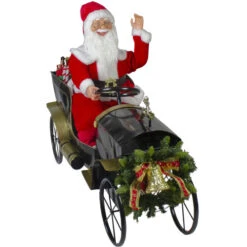 Northlight 33" Santa Delivering Presents In A Black And Gold Vintage Car Christmas Decoration -Ornaments Store northlight tj27583 3 80413.1665580043