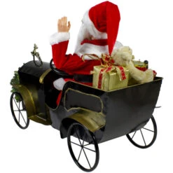 Northlight 33" Santa Delivering Presents In A Black And Gold Vintage Car Christmas Decoration -Ornaments Store northlight tj27583 4 55109.1665580043