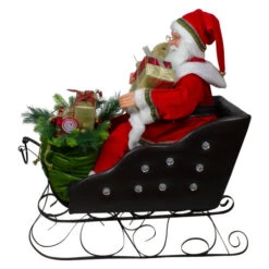 Northlight 32" Red Traditional Jolly Santa Claus In Jewel Sleigh Christmas Figurine -Ornaments Store northlight tj38544 1 76695.1597451818