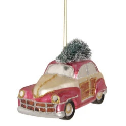 Northlight 5" Red And Gold Glitter Car With Christmas Tree Glass Ornament -Ornaments Store northlight tr01846 2 updated2022 63386.1665610429