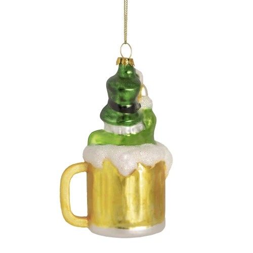 Northlight 5" Leprechaun In A Beer Mug Glass Christmas Ornament 7 Northlight 5" Leprechaun In A Beer Mug Glass Christmas Ornament - Image 5