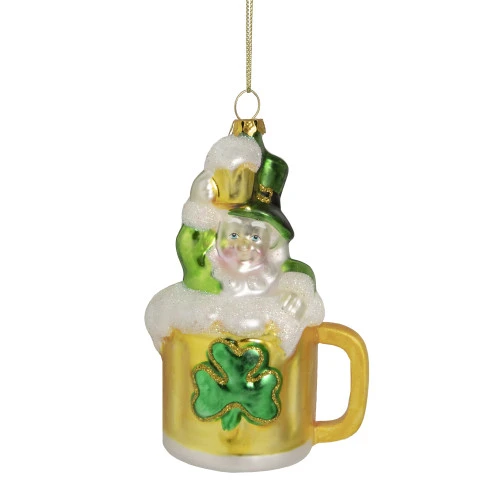 Northlight 5" Leprechaun In A Beer Mug Glass Christmas Ornament 3 Northlight 5" Leprechaun In A Beer Mug Glass Christmas Ornament