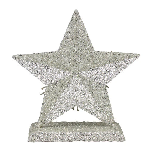 Northlight 8" Silver And Gold Glittered 5-Point Star Christmas Stocking Holder 6 Northlight 8" Silver And Gold Glittered 5-Point Star Christmas Stocking Holder - Image 4