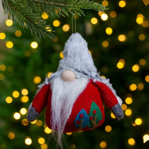 Northlight 6" Plush Red And Gray Stuffed Christmas Gnome 4 Northlight 6" Plush Red And Gray Stuffed Christmas Gnome - Image 2