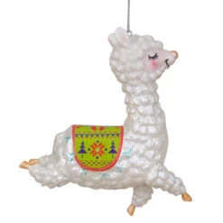 Northlight 5" White And Green Glittered Regal Jumping Llama Glass Christmas Ornament -Ornaments Store northlight tr26261 3 78759.1665590923
