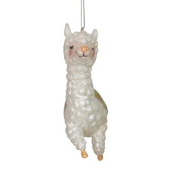 Northlight 5" White And Green Glittered Regal Jumping Llama Glass Christmas Ornament -Ornaments Store northlight tr26261 5 14894.1665590923