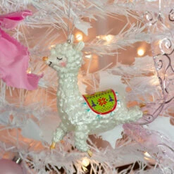 Northlight 5" White And Green Glittered Regal Jumping Llama Glass Christmas Ornament -Ornaments Store northlight tr26261 6 51668.1665590923