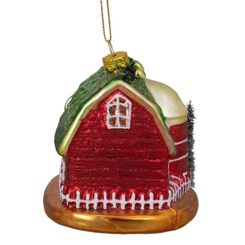 Northlight 4" Festive Red And Green Barn With Roof Glass Christmas Ornament 7 Northlight 4" Festive Red And Green Barn With Roof Glass Christmas Ornament - Image 5