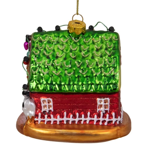Northlight 4" Festive Red And Green Barn With Roof Glass Christmas Ornament 5 Northlight 4" Festive Red And Green Barn With Roof Glass Christmas Ornament - Image 3