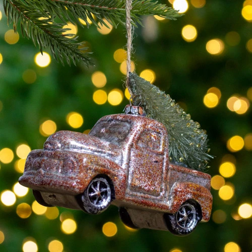 Northlight 5.75" Retro Mercury Glass Country Rustic Pickup Truck Christmas Ornament 4 Northlight 5.75" Retro Mercury Glass Country Rustic Pickup Truck Christmas Ornament - Image 2