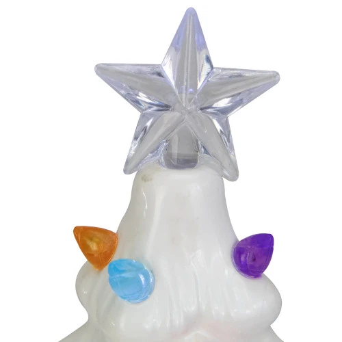 Northlight 8" LED Lighted White Ceramic Christmas Tree With Pastel Lights Table Top Decoration 5 Northlight 8" LED Lighted White Ceramic Christmas Tree With Pastel Lights Table Top Decoration - Image 3