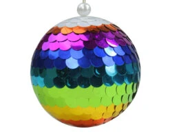 Northlight Vibrantly Colored Shiny Sequin Rainbow Hanging Christmas Ball Ornament 4.75" (120mm) 7 Northlight Vibrantly Colored Shiny Sequin Rainbow Hanging Christmas Ball Ornament 4.75" (120mm) -Ornaments Store northlight tr26299 3 58130.1600478514