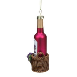 Northlight 6.25" Pink And Brown Wine Bottle Hanging Christmas Ornament -Ornaments Store northlight tr8332720purple 3 08450.1599786792