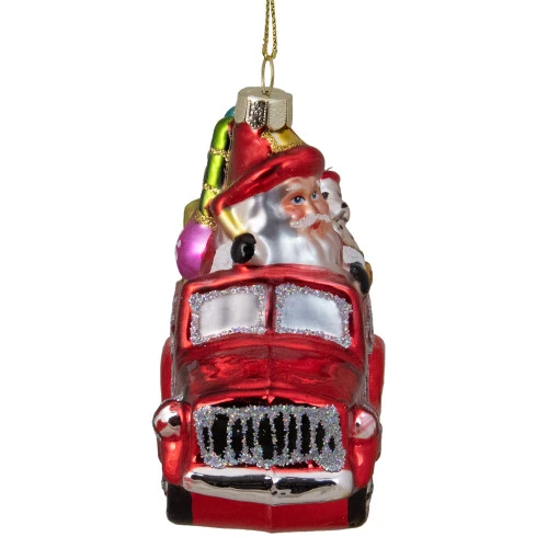 Northlight 4" Red Fire Truck With Santa And Presents Glass Christmas Ornament 5 Northlight 4" Red Fire Truck With Santa And Presents Glass Christmas Ornament - Image 3