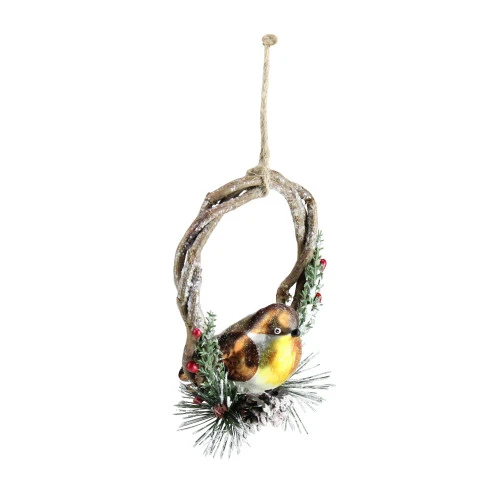 Northlight 4" Brown Bird Sitting In A Twig Wreath Christmas Ornament 5 Northlight 4" Brown Bird Sitting In A Twig Wreath Christmas Ornament - Image 3