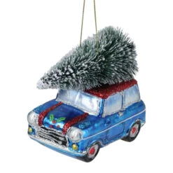 Northlight 4" Blue Station Wagon Hauling Home The Holiday Tree Christmas Ornament -Ornaments Store northlight tr83482 03 89609.1600132614