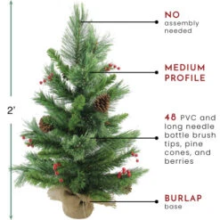 Northlight 24" Mixed Cashmere Berry Pine Medium Artificial Christmas Tree - Unlit -Ornaments Store northlight v03957 thumbnail 35055.1608347576