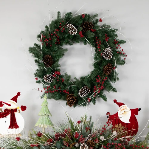 Northlight Mixed Eden Pine Artificial Christmas Wreath, 30-Inch, Unlit 5 Northlight Mixed Eden Pine Artificial Christmas Wreath, 30-Inch, Unlit - Image 3