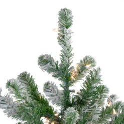 Northlight 4.5' Pre-Lit Full Flocked Natural Emerald Artificial Christmas Tree - Warm Clear Lights -Ornaments Store northlight v04016 2 14223.1588354134