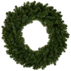 Northlight Pre-Lit Canadian Pine Artificial Christmas Wreath, 30-Inch, Clear Lights