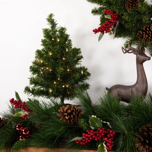 Northlight 18" Pre-Lit Medium Canadian Pine Artificial Christmas Tree - Clear Lights 4 Northlight 18" Pre-Lit Medium Canadian Pine Artificial Christmas Tree - Clear Lights - Image 2