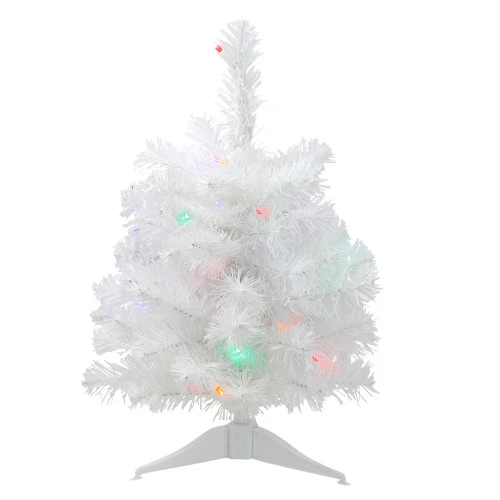 Northlight 18" Pre-Lit Snow White Artificial Christmas Tree - Multicolor Lights 3 Northlight 18" Pre-Lit Snow White Artificial Christmas Tree - Multicolor Lights