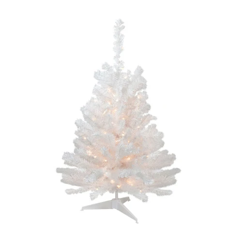 Northlight 3' Pre-Lit Snow White Artificial Christmas Tree, Clear Lights 3 Northlight 3' Pre-Lit Snow White Artificial Christmas Tree, Clear Lights