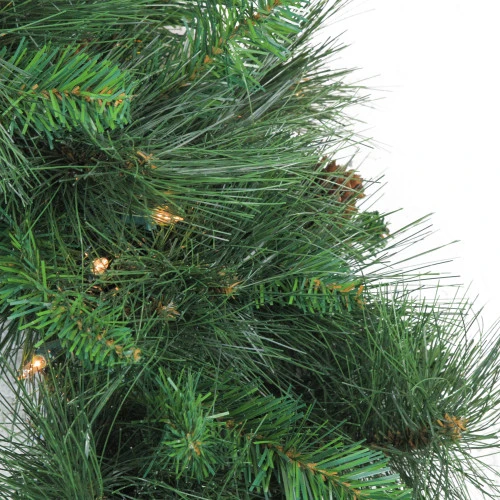 Northlight 9' X 14" Pre-Lit White Valley Pine Artificial Christmas Garland - Clear Lights 4 Northlight 9' X 14" Pre-Lit White Valley Pine Artificial Christmas Garland - Clear Lights - Image 2