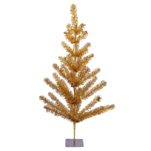 Northlight 3' Medium Gold Tinsel Twig Artificial Christmas Tree, Unlit 3 Northlight 3' Medium Gold Tinsel Twig Artificial Christmas Tree, Unlit