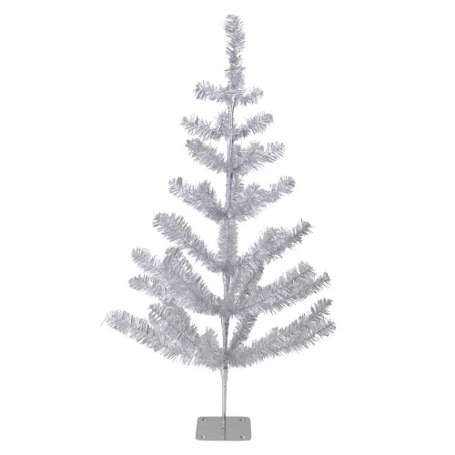 Northlight 3' Medium Silver Tinsel Twig Artificial Christmas Tree - Unlit 3 Northlight 3' Medium Silver Tinsel Twig Artificial Christmas Tree - Unlit