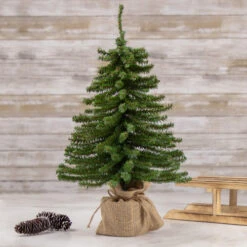 Northlight 18" Potted Downswept Mini Village Pine Medium Artificial Christmas Tree, Unlit -Ornaments Store northlight v15950 style 89682.1665610429