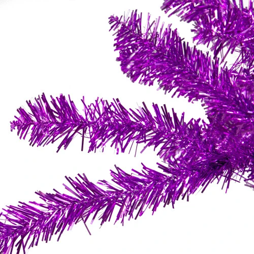 Northlight 6' Metallic Purple Tinsel Artificial Christmas Tree - Unlit 4 Northlight 6' Metallic Purple Tinsel Artificial Christmas Tree - Unlit - Image 2