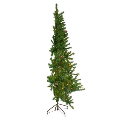 Northlight 6.5' Pre-Lit Canadian Pine Slim Artificial Christmas Wall Tree - Multicolor Lights 4 Northlight 6.5' Pre-Lit Canadian Pine Slim Artificial Christmas Wall Tree - Multicolor Lights - Image 2